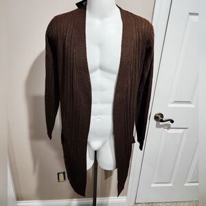 NWT Fashion Nova Open Front Ribbed Cardigan Sweater W/Pockets Size XL